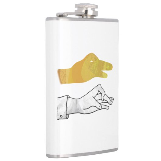 Handgelbe Silhouette Flachmann (Rechts)