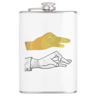 Handgelbe Silhouette Flachmann