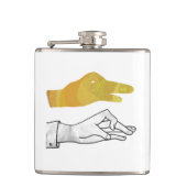 Handgelbe Silhouette Flachmann (Vorderseite)