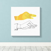 Handgelbe Silhouette Leinwanddruck (Insitu (Holzboden))