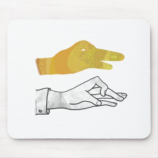 Handgelbe Silhouette Mousepad (Vorne)