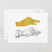 Handgelbe Silhouette Postkarte (Vorne/Hinten)