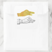 Handgelbe Silhouette Quadratischer Aufkleber (Tasche)