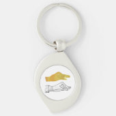 Handgelbe Silhouette Schlüsselanhänger (Vorderseite)