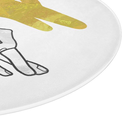 Handgelbe Silhouette Schneidebrett (Ecke)