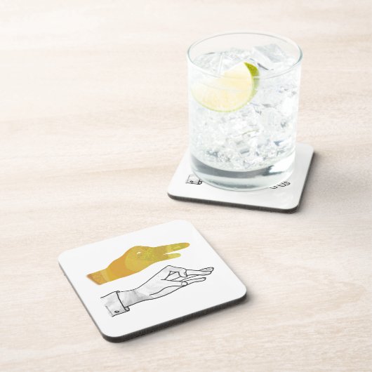 Handgelbe Silhouette Untersetzer (Rechte Seite)