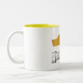 Handgelbe Silhouette Zweifarbige Tasse (Links)
