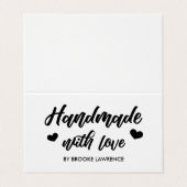 Handgemacht mit Liebe-Herzen - Visitenkarten (Außenseite Aufgefaltet)