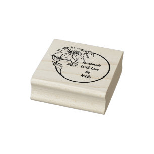 Handgemacht mit LiebeblumenBriefmarke Gummistempel