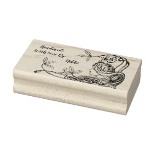 Handgemacht mit LiebeblumenBriefmarke Gummistempel