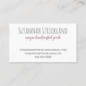 Handgemacht mit rosa Strick-Rückseite Visitenkarte (Vorderseite)