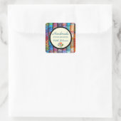 Handgemacht! Quadratischer Aufkleber (Tasche)