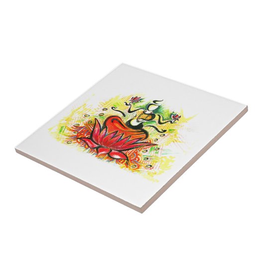 Handgemachte abstrakte Malerei von Lakshmi Maa Fliese (Seite)