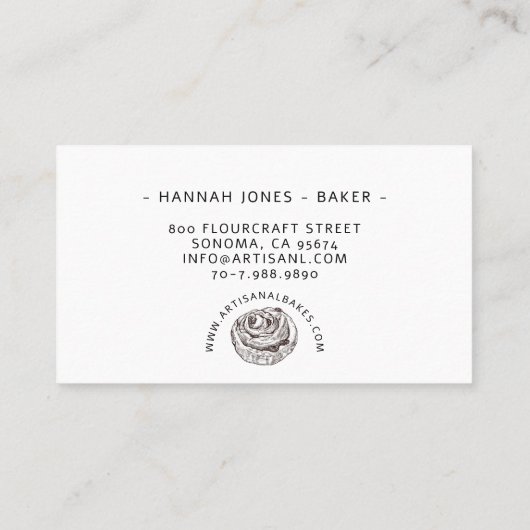 Handgemachte Backwaren Bäckerei Dessert Caterer Visitenkarte (Rückseite)