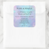 Handgemachte Baumwollkerzendusche Quadratischer Aufkleber (Tasche)