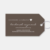 Handgemachte Braunwaren Handarbeit Geschenkanhänger (Vorderseite (Horizontal))