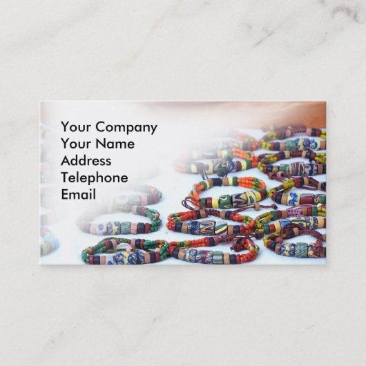 Handgemachte bunte Glasperle-Armbänder Visitenkarte (Vorderseite)
