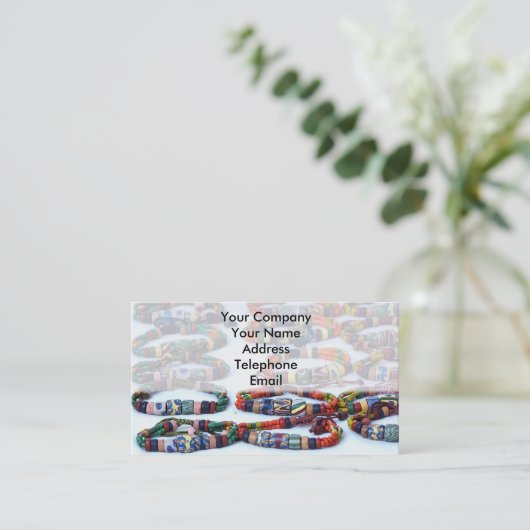 Handgemachte bunte Glasperle-Armbänder Visitenkarte (Stehend Vorderseite)