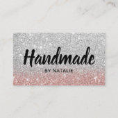 Handgemachte fette Texte Moderne Rose Gold Silver  Visitenkarte (Vorderseite)