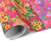 Handgemachte Fliesen mit Blumenmuster als ba Geschenkpapier (Rolleneckpunkt)