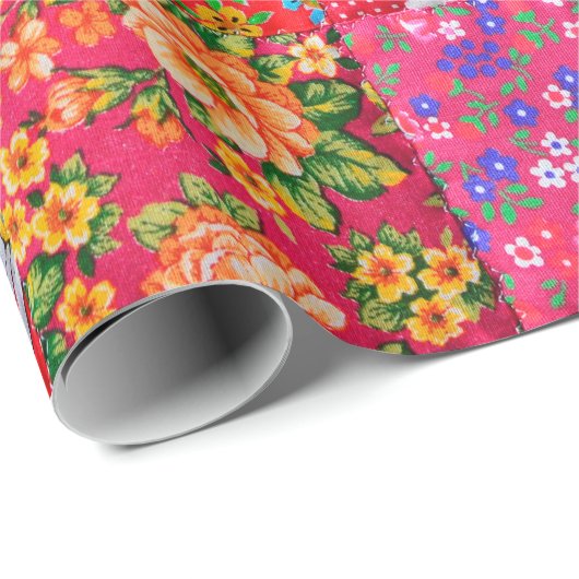 Handgemachte Fliesen mit Blumenmuster als ba Geschenkpapier (Rolleneckpunkt)