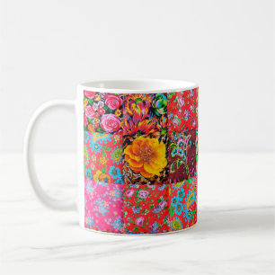 Handgemachte Fliesen mit Blumenmuster als ba Kaffeetasse