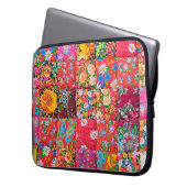 Handgemachte Fliesen mit Blumenmuster als ba Laptopschutzhülle (Vorderseite Links)