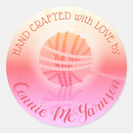 Handgemachte Garnhandwerkzeuge Strickkrüge Runder Aufkleber