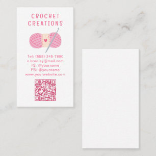 Handgemachte Geschäftskarte mit QR-Code und rosa G Visitenkarte