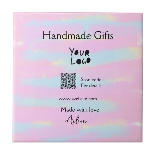 Handgemachte Geschenke für kleine Unternehmen, Lie Fliese (Vorderseite)