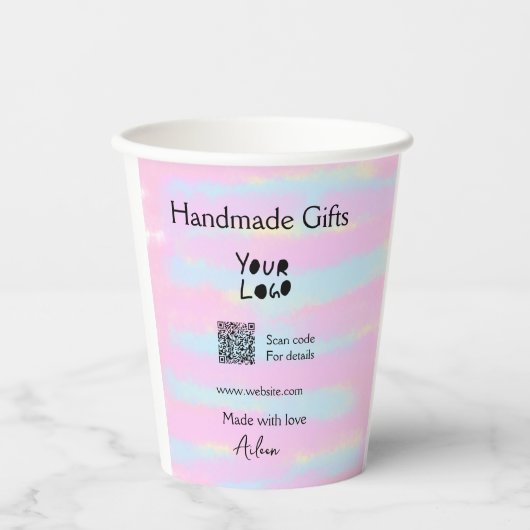 Handgemachte Geschenke für kleine Unternehmen, Lie Pappbecher (Vorderseite)