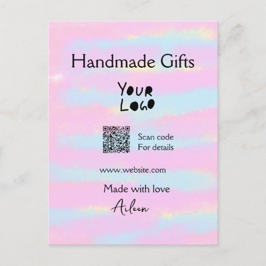 Handgemachte Geschenke für kleine Unternehmen, Lie Postkarte (Vorderseite)