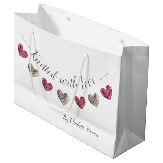 Handgemachte Geschenke "mit Liebe gegossen" Große Geschenktüte (Vorderseite Schrägansicht)