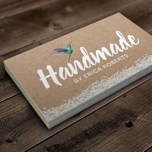 Handgemachte Geschenke rustikale Kraft Hummingbird Visitenkarte