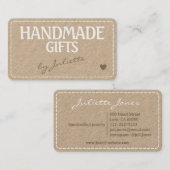 Handgemachte Geschenke Rustikale Kraft-Papiernähte Visitenkarte (Vorne/Hinten)