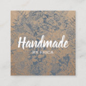 Handgemachte Geschenke Vintage florale Rustikalkra Quadratische Visitenkarte (Vorderseite)