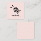 Handgemachte Handarbeit modern gestrickt pink mini Quadratische Visitenkarte (Vorne/Hinten)