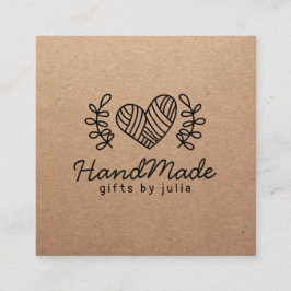 Handgemachte Handarbeit moderne braune Kraftpapier Telefonnummerkarte