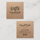 Handgemachte Handarbeit moderne braune Kraftpapier Telefonnummerkarte (Vorne/Hinten)