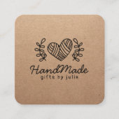 Handgemachte Handarbeit moderne braune Kraftpapier Telefonnummerkarte (Vorderseite)