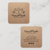 Handgemachte Handarbeit moderne braune Kraftpapier Telefonnummerkarte (Vorne/Hinten)