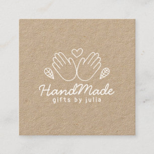 Handgemachte Handarbeit moderne braune Kraftpapier Telefonnummerkarte