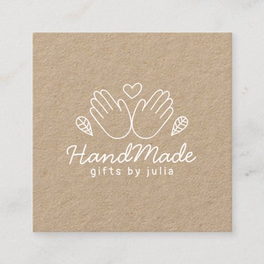 Handgemachte Handarbeit moderne braune Kraftpapier Telefonnummerkarte (Vorderseite)