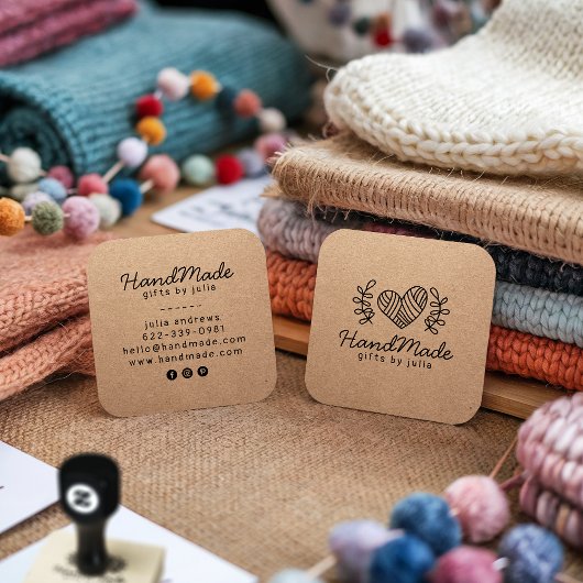 Handgemachte Handarbeit moderne braune Kraftpapier Telefonnummerkarte