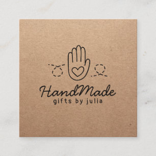 Handgemachte Handarbeit moderne braune Kraftpapier Telefonnummerkarte