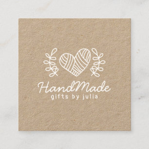 Handgemachte Handarbeit moderne braune Kraftpapier Telefonnummerkarte