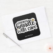 Handgemachte Handgriff mit Pflegeaufkleber Quadratischer Aufkleber (Umschlag)