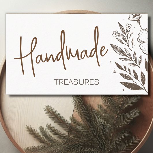 Handgemachte Handwerkskunst Zeichnend Blume von Bl Visitenkarte