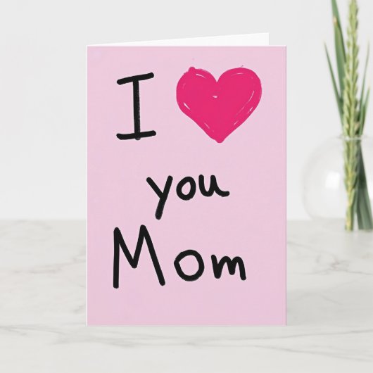 Handgemachte Karte 'Ich liebe dich Mama' (Vorderseite)