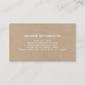 Handgemachte Kraftpapier mit Blumenart Visitenkarte (Rückseite)